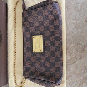 SOLD Louis Vuitton Eva Clutch with chain shoulder strap and crossbody strap